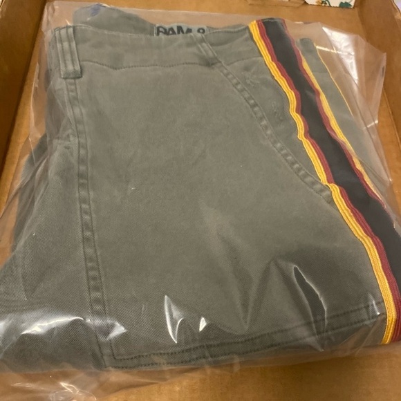 Pam & Gela Olive Green Utility Pants w/Multicolor Side Stripes, Lace-Up - Picture 11 of 11